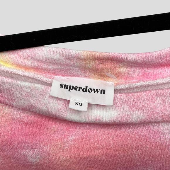 Superdown Tie Dye One Shoulder Sweatshirt - Picture 3 of 4